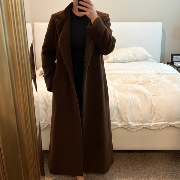 Max Mara Brown Alpaca & Virgin Wool Funnel Neck Coat - Picture 3 of 12